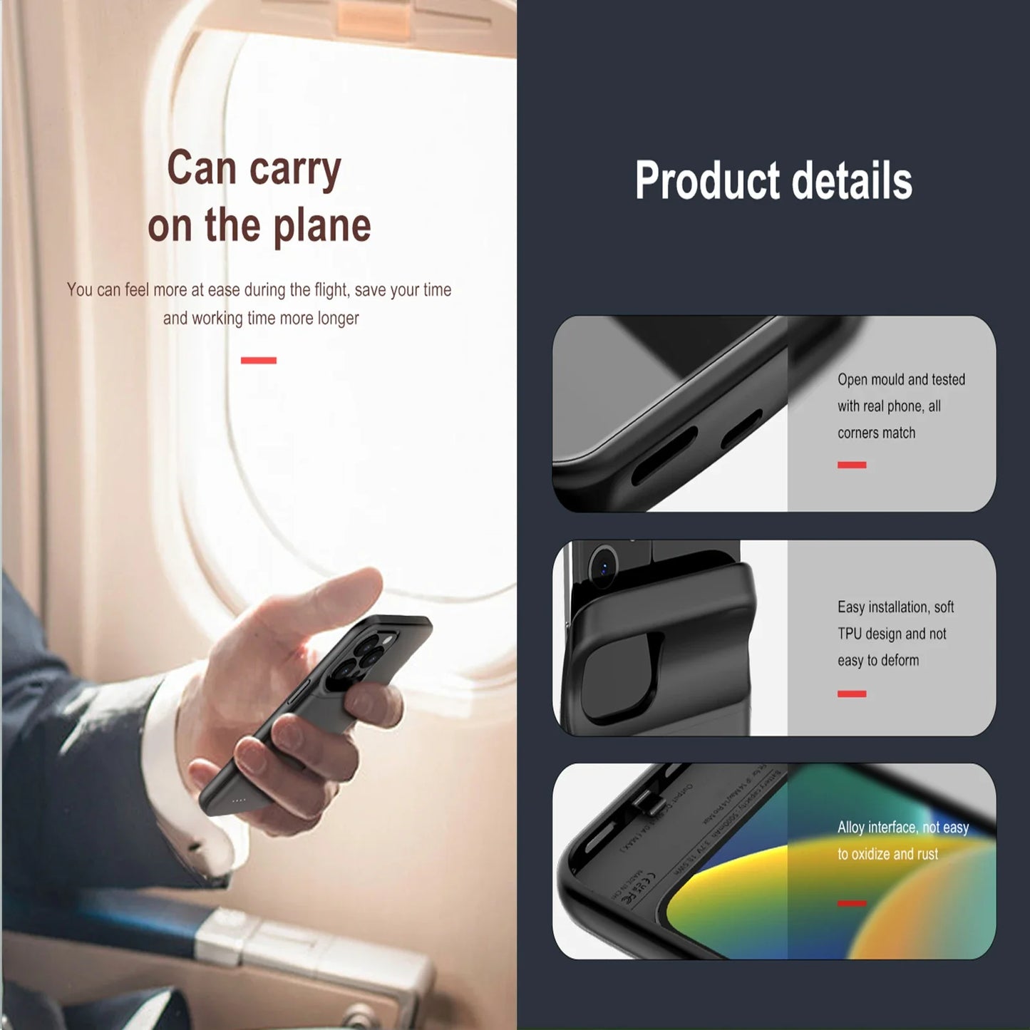 Battery Case for Iphone 12 13 14 15 Pro Max 14 plus Power Case for Iphone 12 13 Mini 11 Extenal Battery Charging Case Powerbank